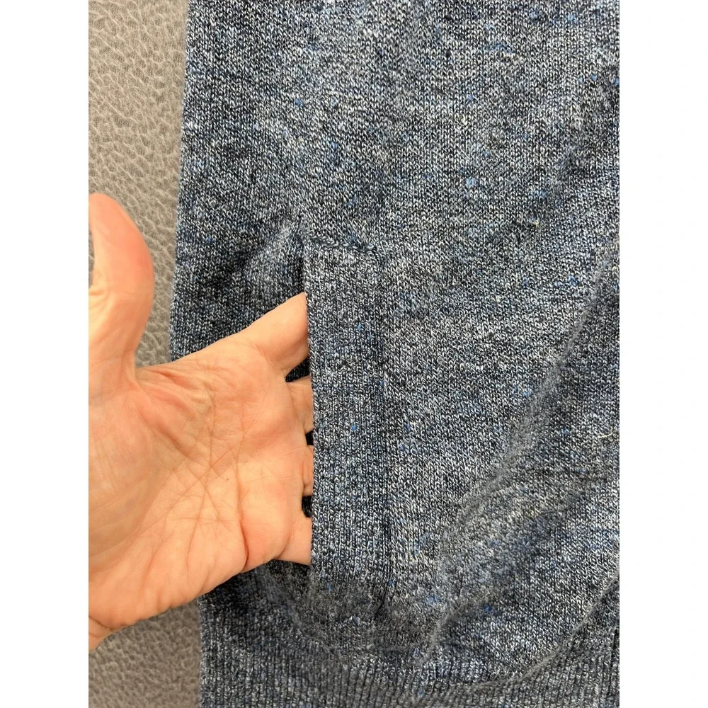 Banana Republic Sweater Mens Sz L Blue 100% Italian Linen Full Zip Jacket